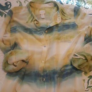 Chico's button down sheer tunic